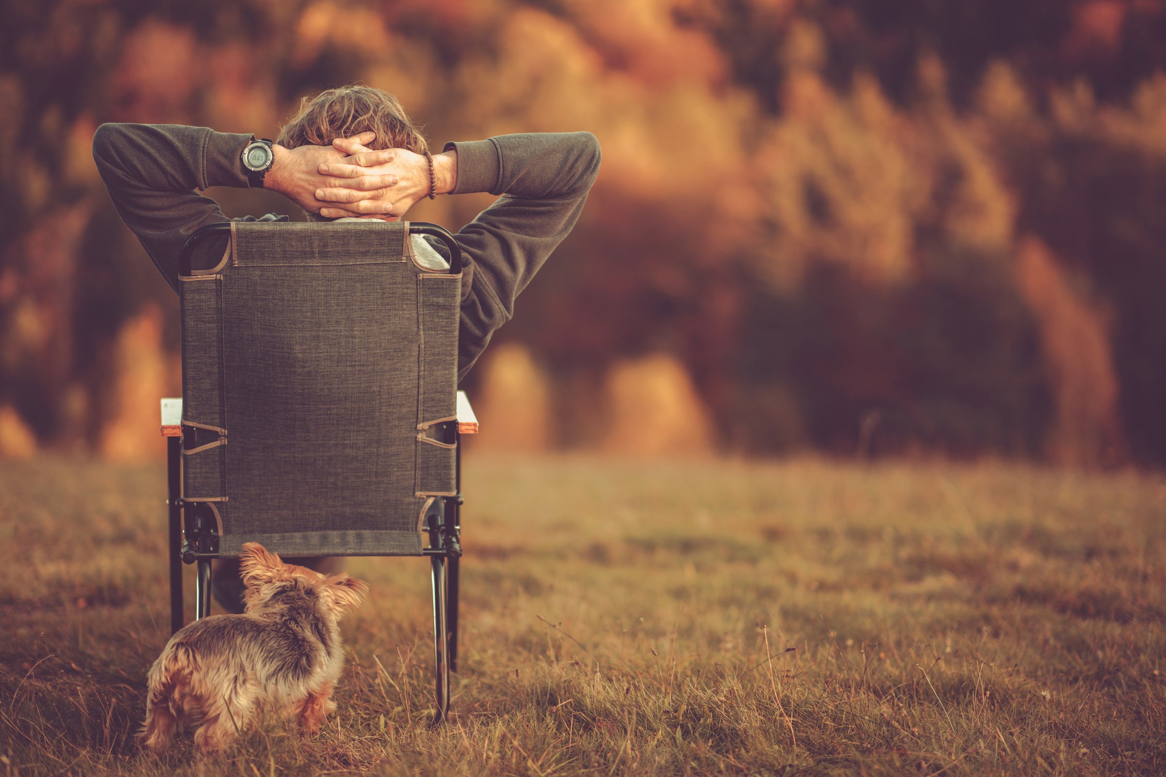 Retired Man Enjoying His Stress Free Life